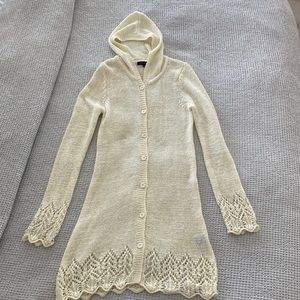 Sweater duster. Cream. Large.
